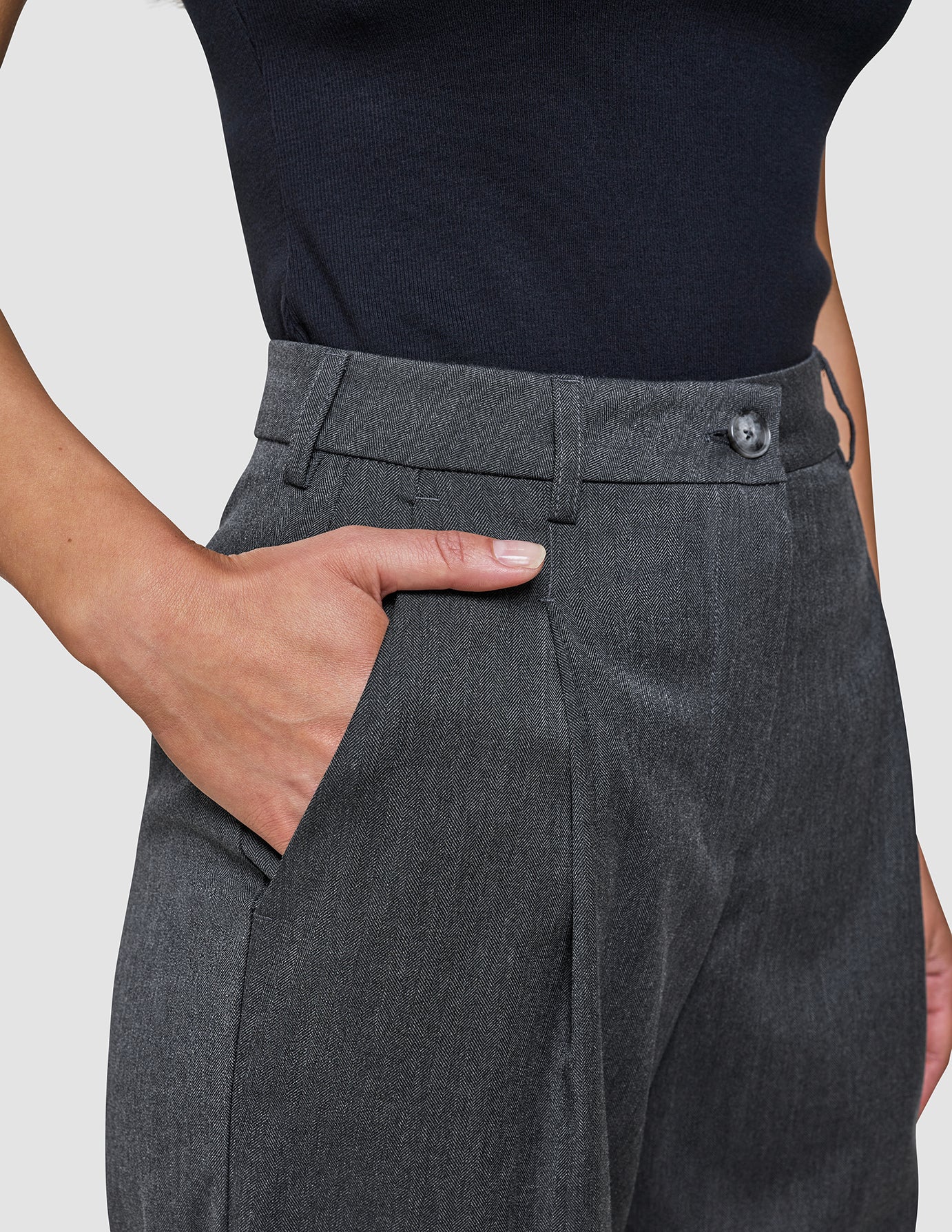 Women's Skye Pants Wide Charcoal Melange